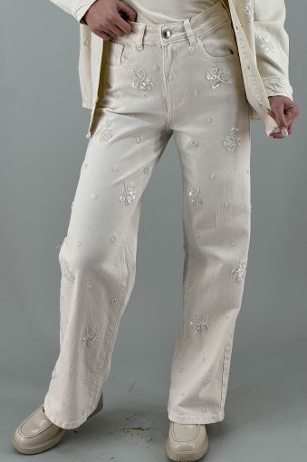 Дамски дънки в екрю