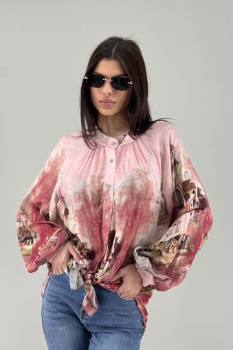 Дамска риза в цвят корал