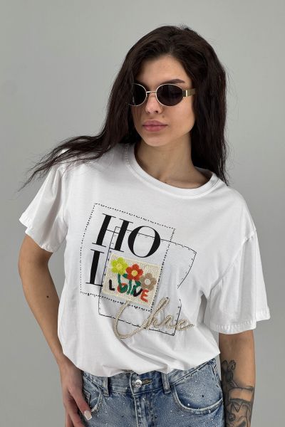 Дамска тениска в бяло