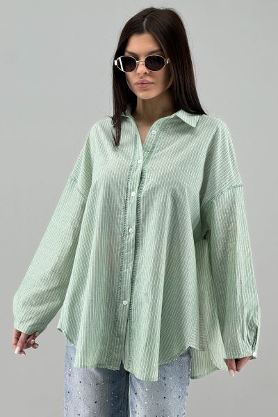 Дамска риза в светло зелено
