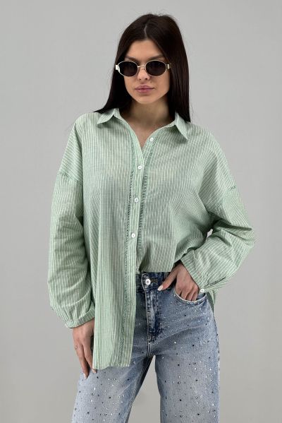 Дамска риза в светло зелено