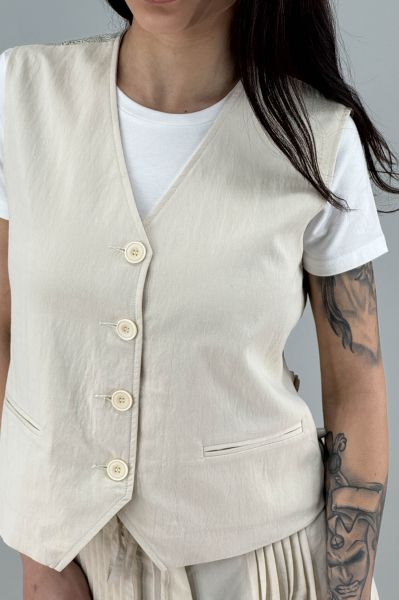 Дамски елек в екрю