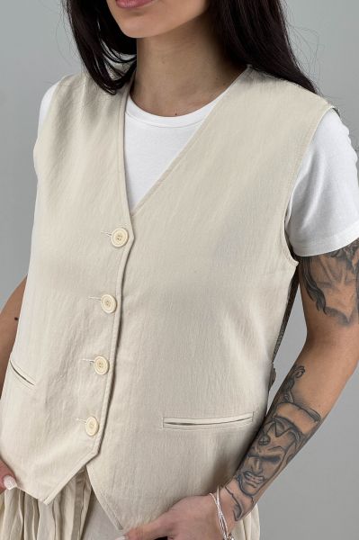 Дамски елек в екрю