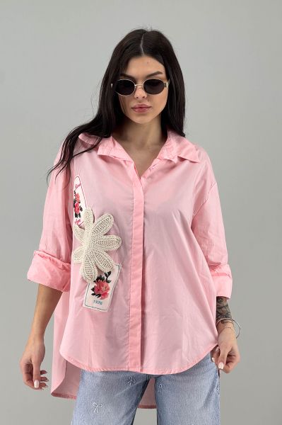 Дамска риза в розово