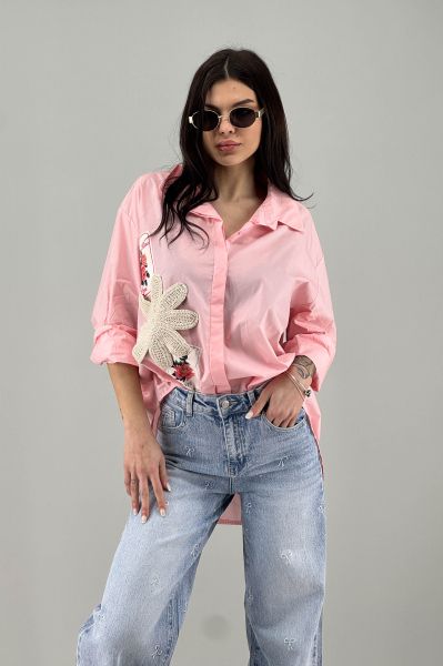 Дамска риза в розово