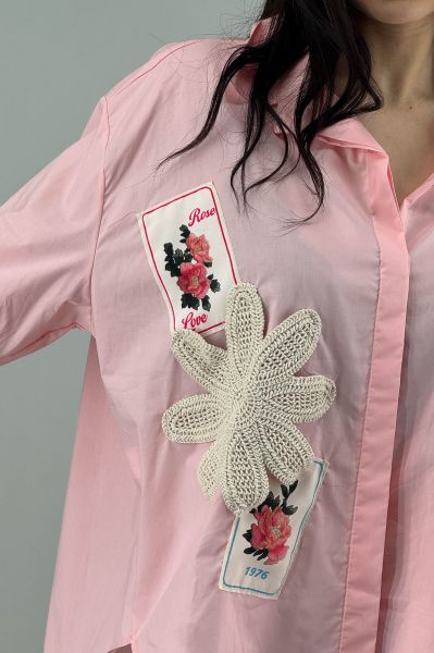 Дамска риза в розово