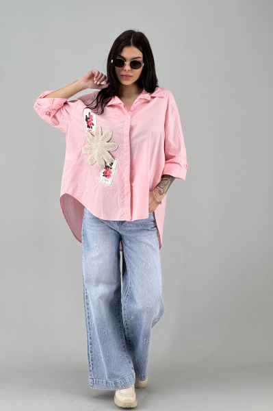 Дамска риза в розово