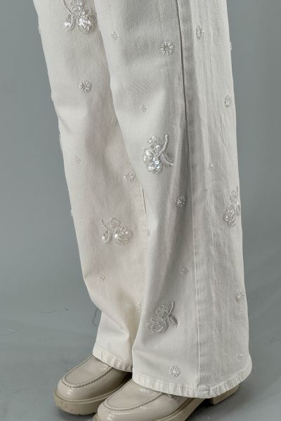 Дамски дънки в екрю