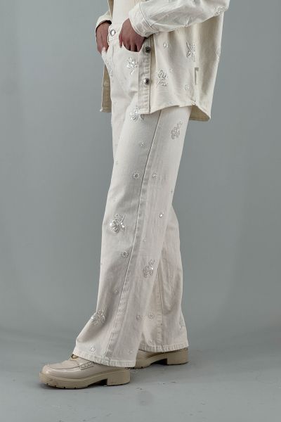 Дамски дънки в екрю