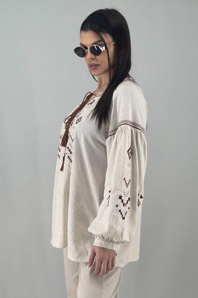 Дамска риза в екрю