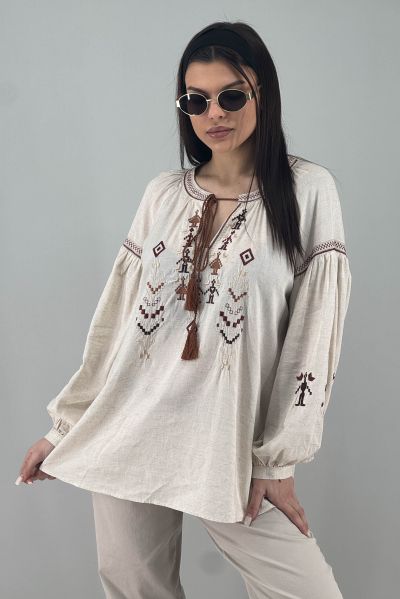 Дамска риза в екрю