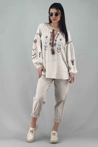 Дамска риза в екрю