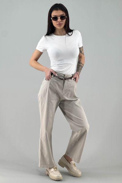 Дамски панталон в светло кафяво