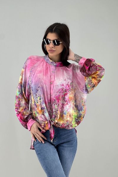 Дамска риза в цвят циклама