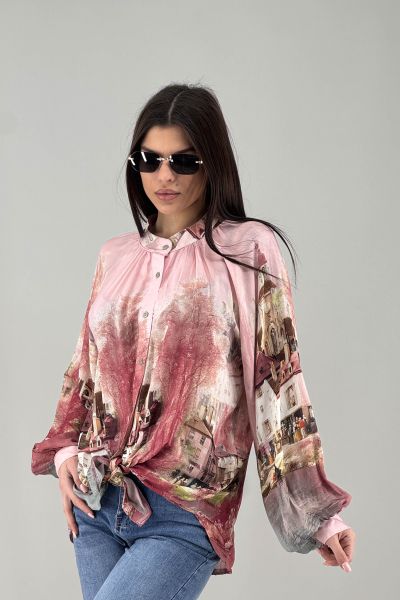 Дамска риза в цвят корал