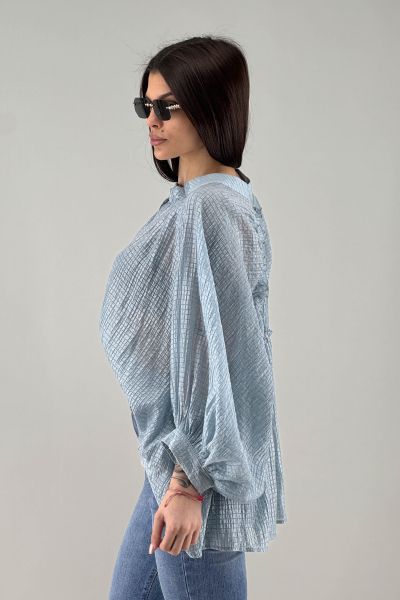 Дамска риза в светло синьо