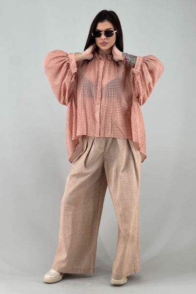 Дамска риза в цвят пудра