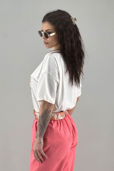 Дамска тениска в бяло