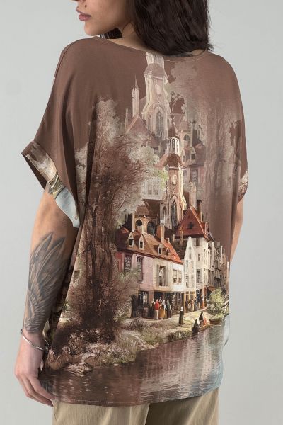 Дамска блуза в кафяво