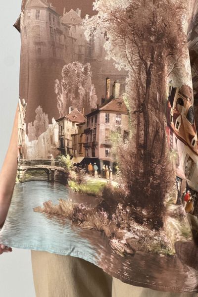 Дамска блуза в кафяво