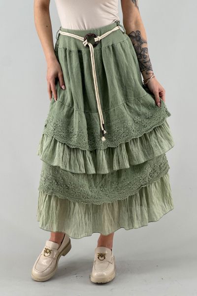 Ленена пола в зелено