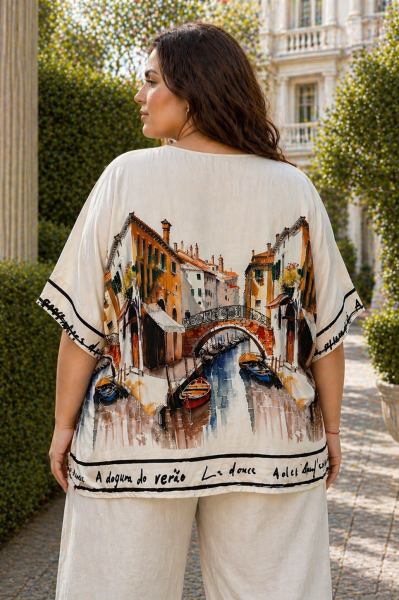 МАКСИ копринена блуза в екрю