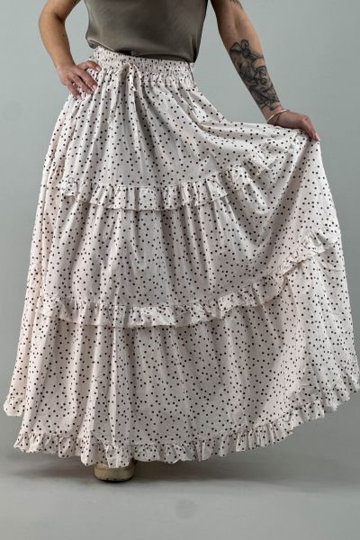 Пола в екрю с кафеви точки