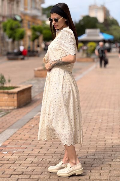 Дамски дантелен комплект в екрю